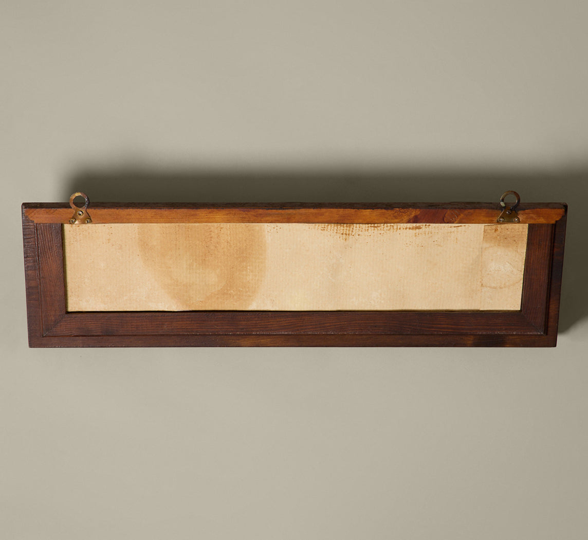 MIDCENTURY ITALIAN WOOD & BRASS WALL COAT RACK
