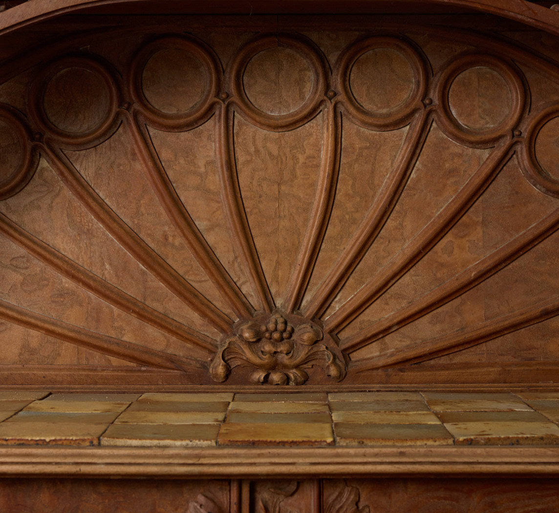ANTIQUE FRENCH ART NOUVEAU OAK SIDEBOARD