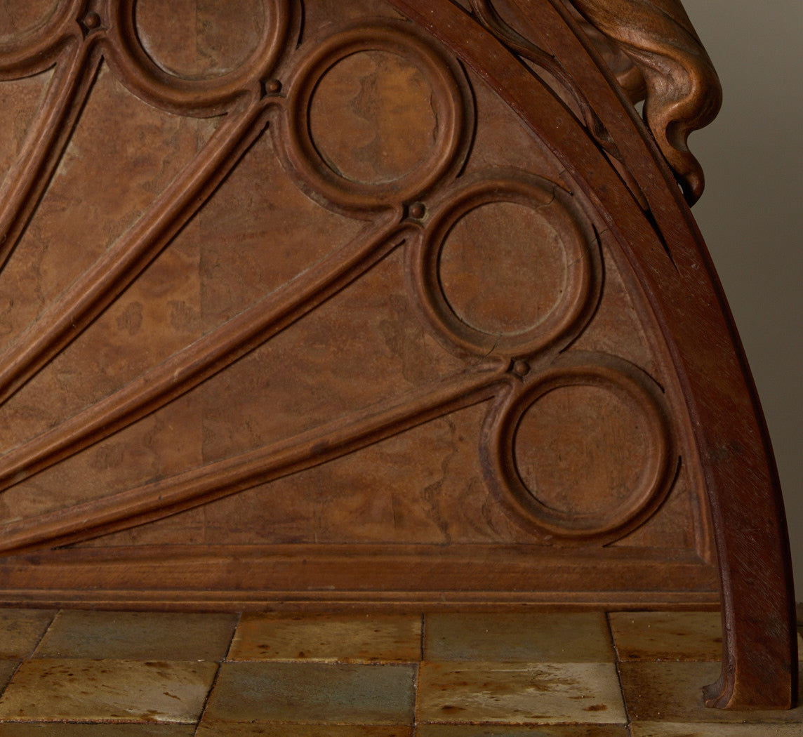 ANTIQUE FRENCH ART NOUVEAU OAK SIDEBOARD