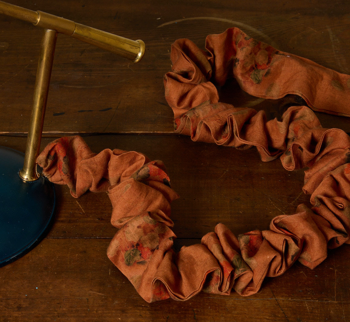 PIERCE & WARD APRICOT FLORAL LINEN CORD COVER