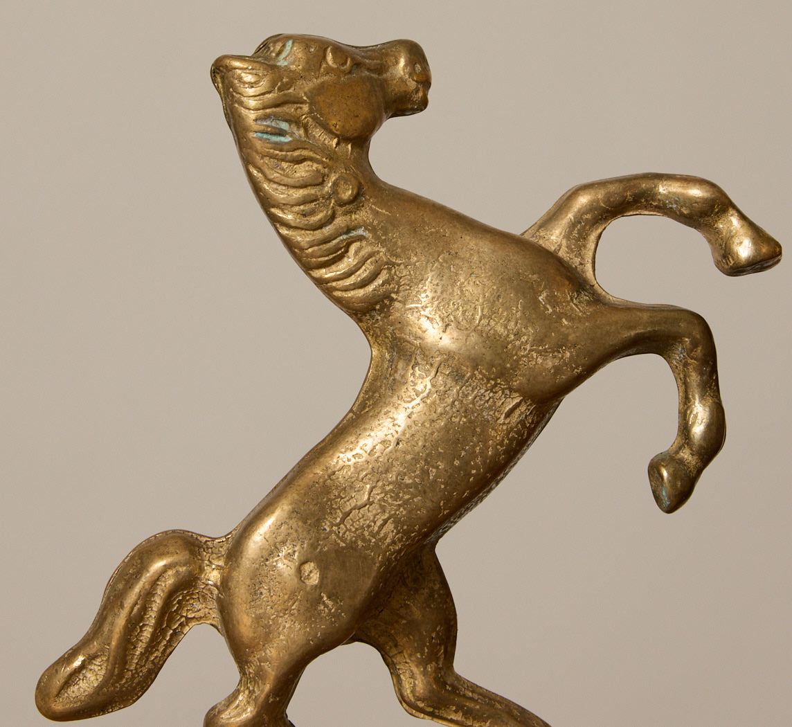 PAIR OF VINTAGE ITALIAN BRASS EQUESTRIAN BOOKENDS