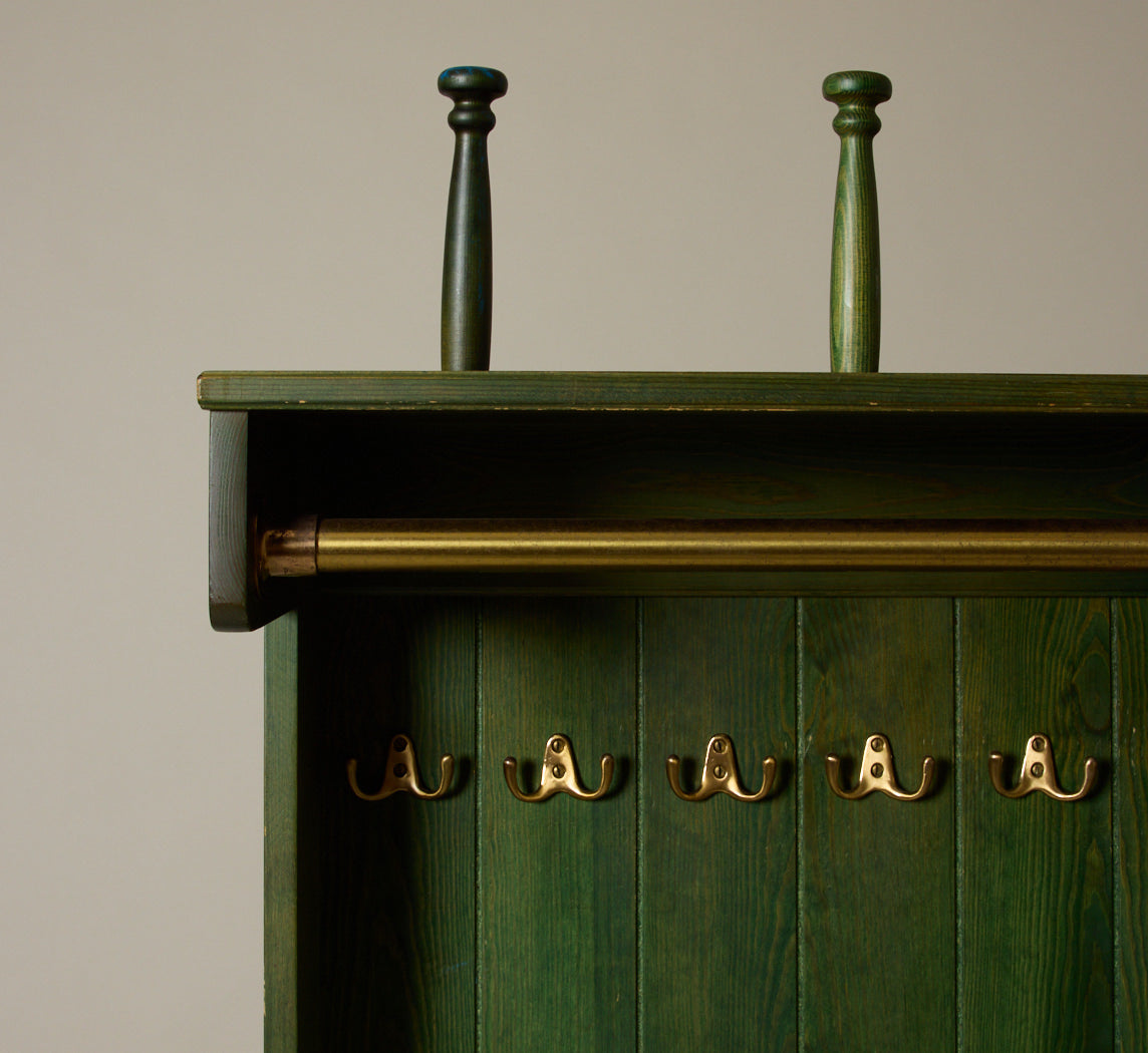 MIDCENTURY SWEDISH GREEN PINE HALL TREE