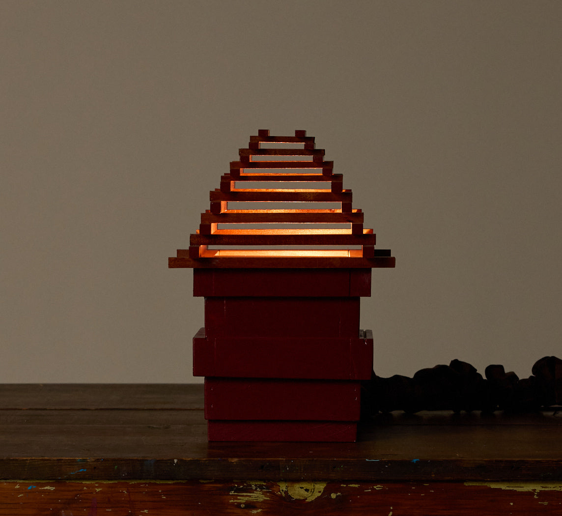 TIERED FOLK ART LAMP