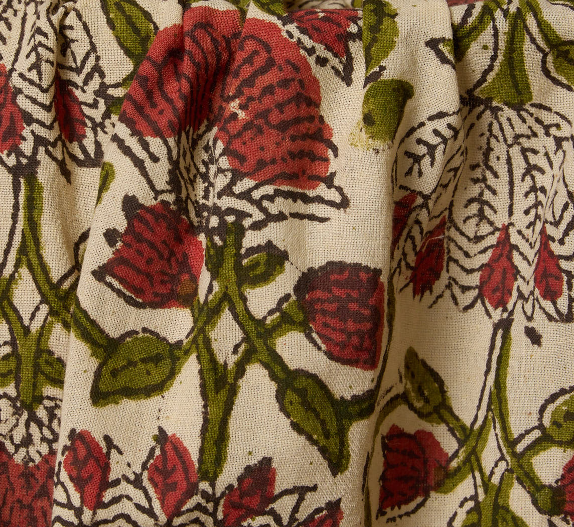 PIERCE & WARD LAMPSHADE PENDANT IN BURGUNDY VERT FLORAL