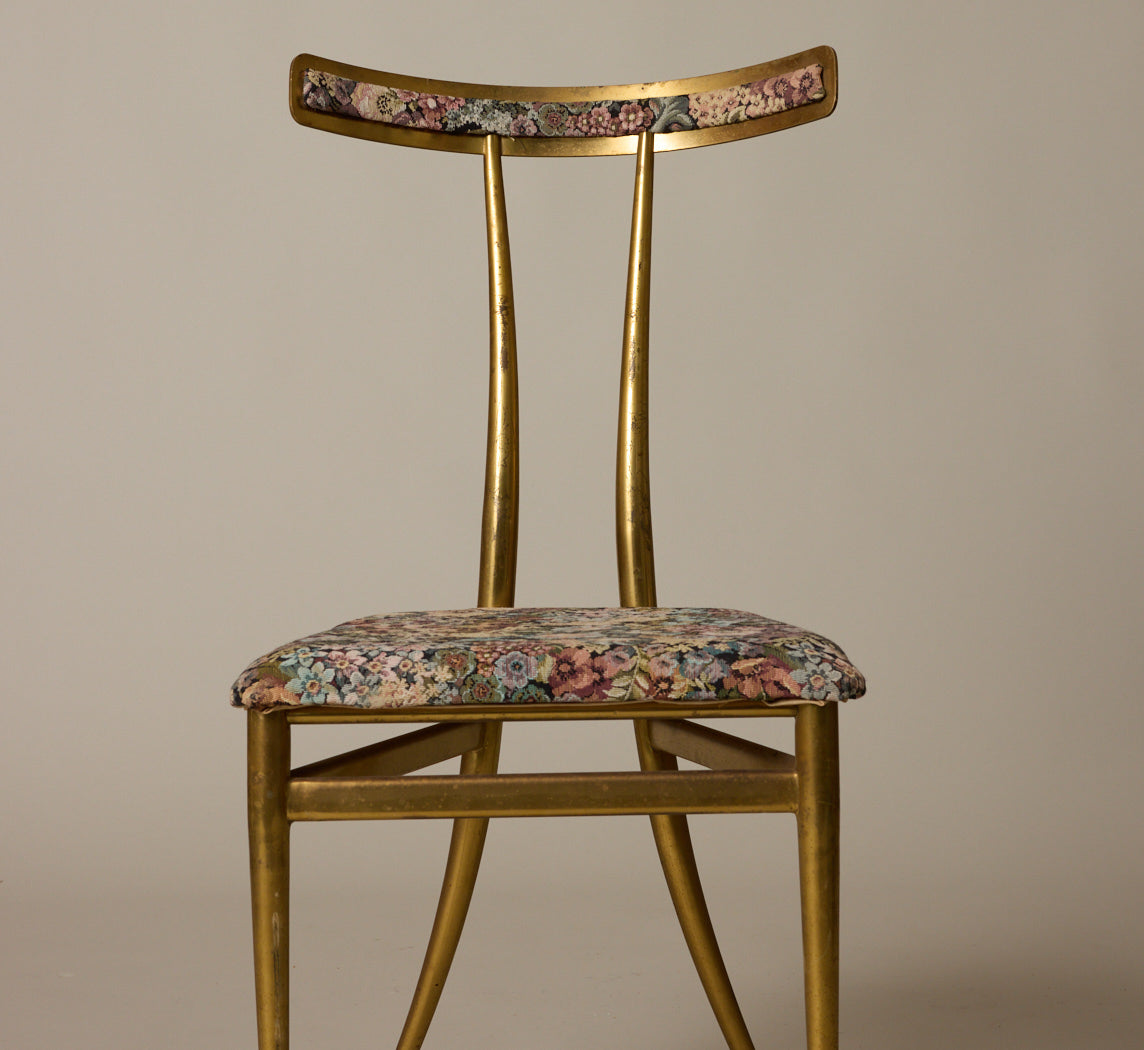 SET OF 6 BRASS DINING CHAIRS BY ALBERTO GAMBETTA FOR LUBERTO DESIGN