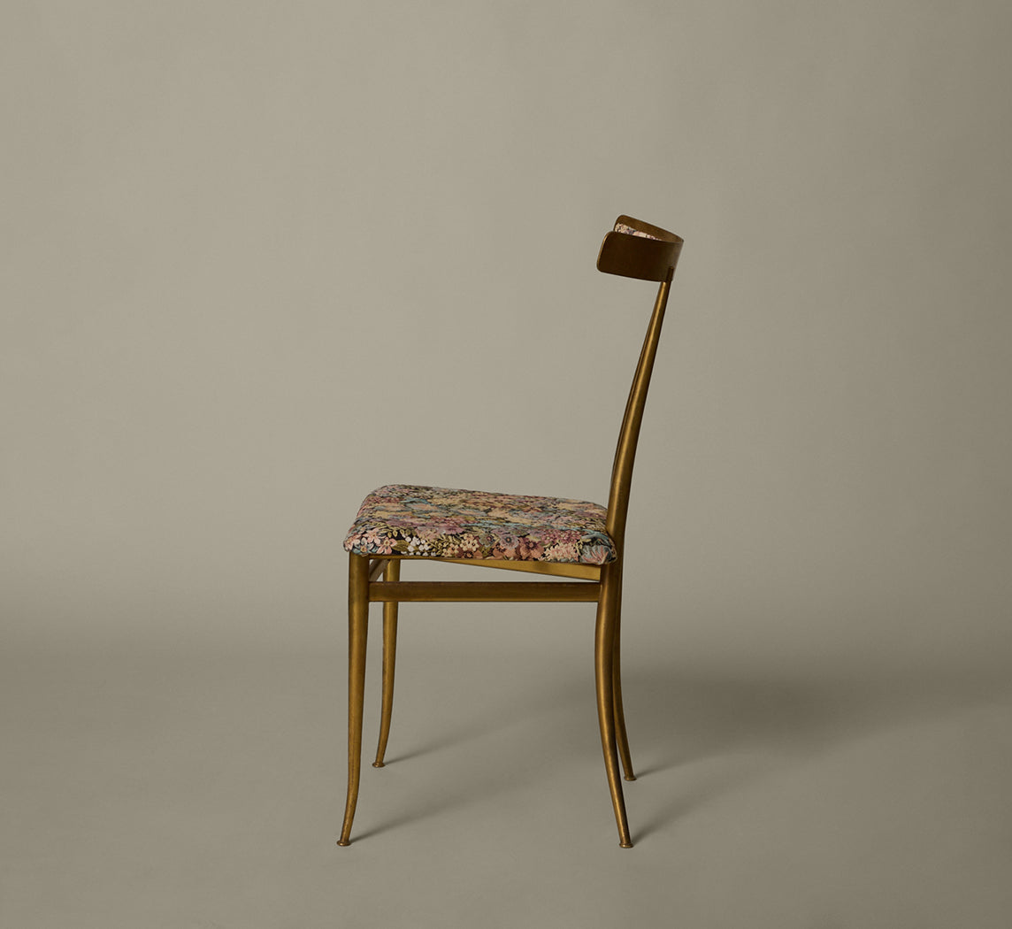 SET OF 6 BRASS DINING CHAIRS BY ALBERTO GAMBETTA FOR LUBERTO DESIGN