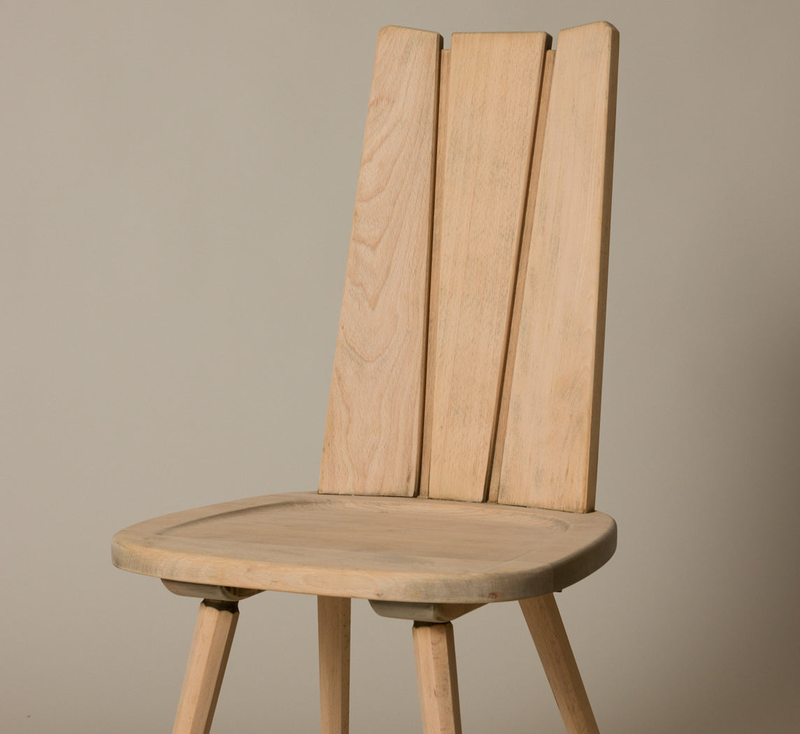 SET OF 8 1970S FRENCH BRUTALIST DINING CHAIRS