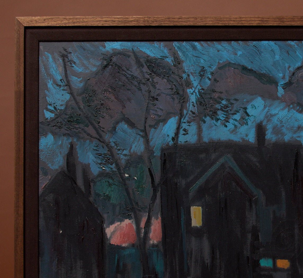 MODERNIST EVENING NEIGHBORHOOD SCENE