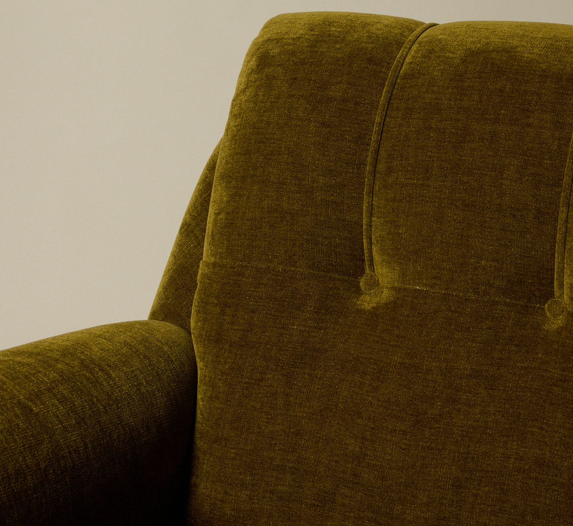 PIERCE & WARD VITTI CHAIR IN OLIVE GREEN CHENILLE