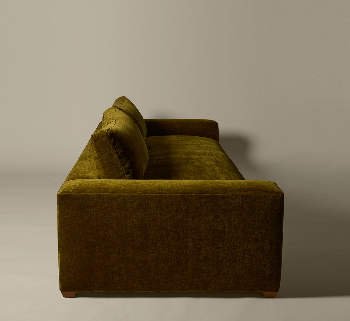 PIERCE & WARD SUNDAY SOFA IN OLIVE CHENILLE