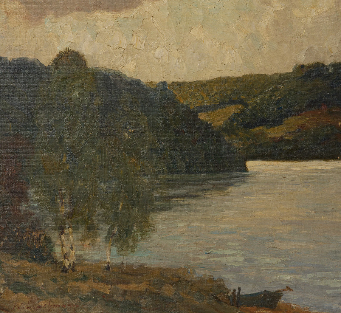 GERMAN IMPRESSIONIST LANDSCAPE BY WILHELM LUDWIG LEHMANN (1861-1932)