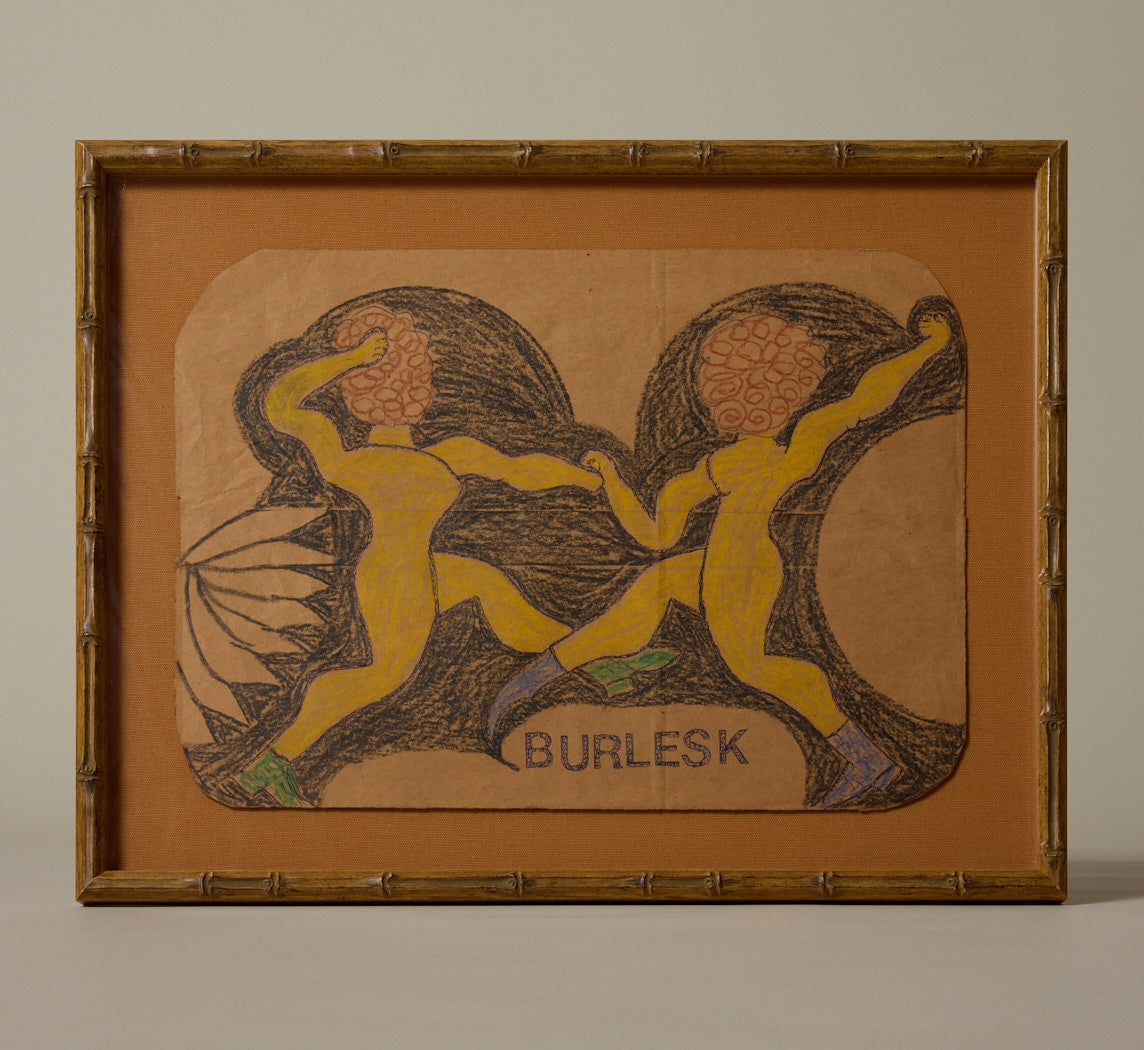20TH CENTURY ABSTRACT SKETCH "BURLESK" BY LEWIS SMITH (1907-1998)