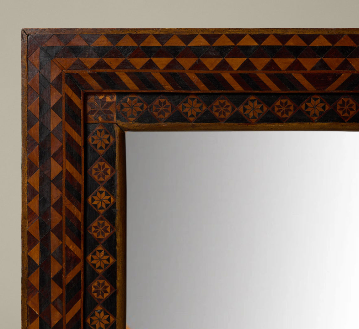 FOLK ART INLAY MIRROR