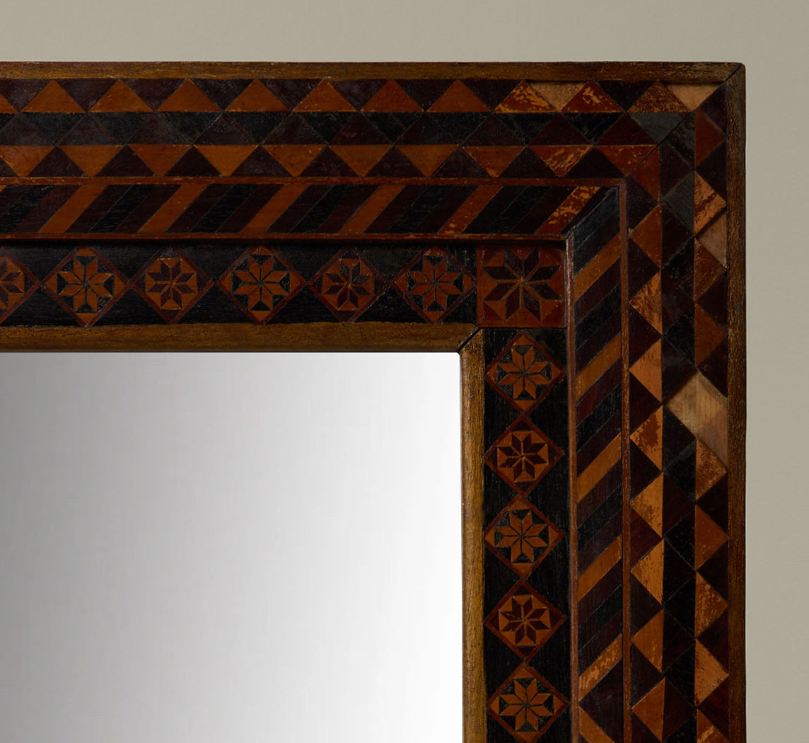 FOLK ART INLAY MIRROR