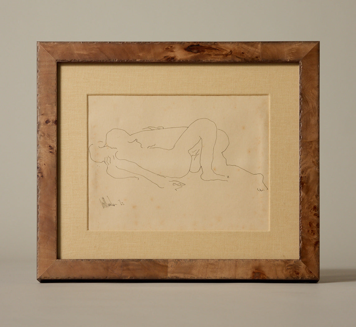 1970S MID CENTURY INK ON PAPER OF INTERTWINED NUDES