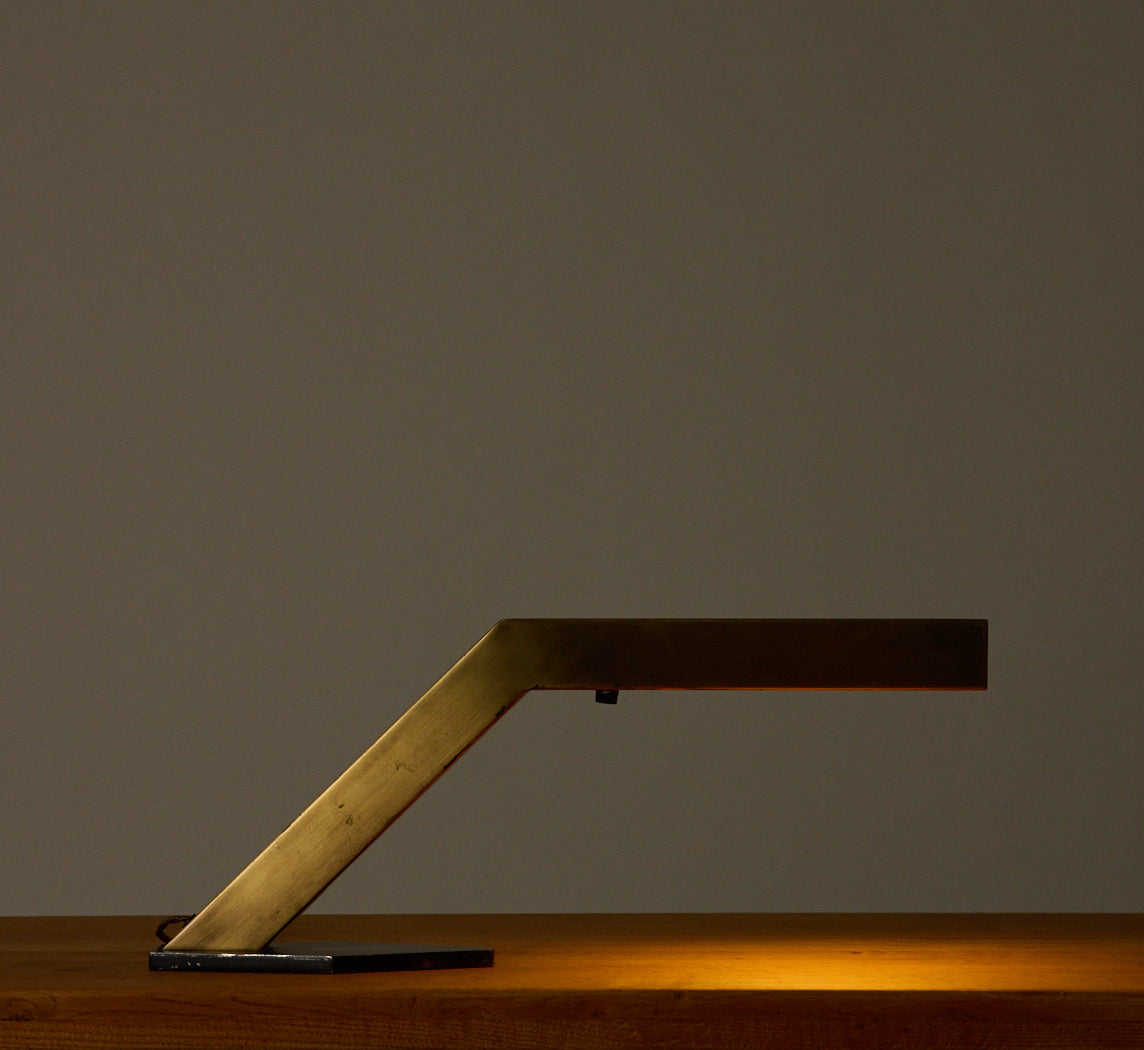 1960S MINIMALIST BRASS ANGLED DESK LAMP