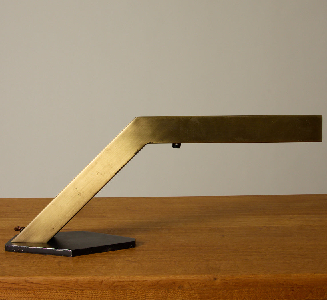 1960S MINIMALIST BRASS ANGLED DESK LAMP