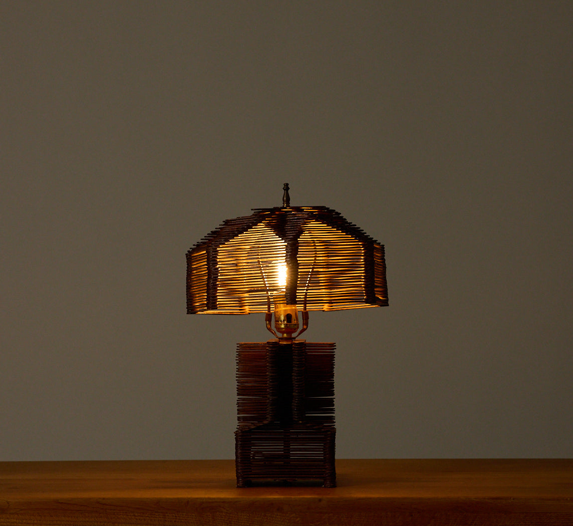 FOLK ART TRAMP ART POPSICLE LAMP