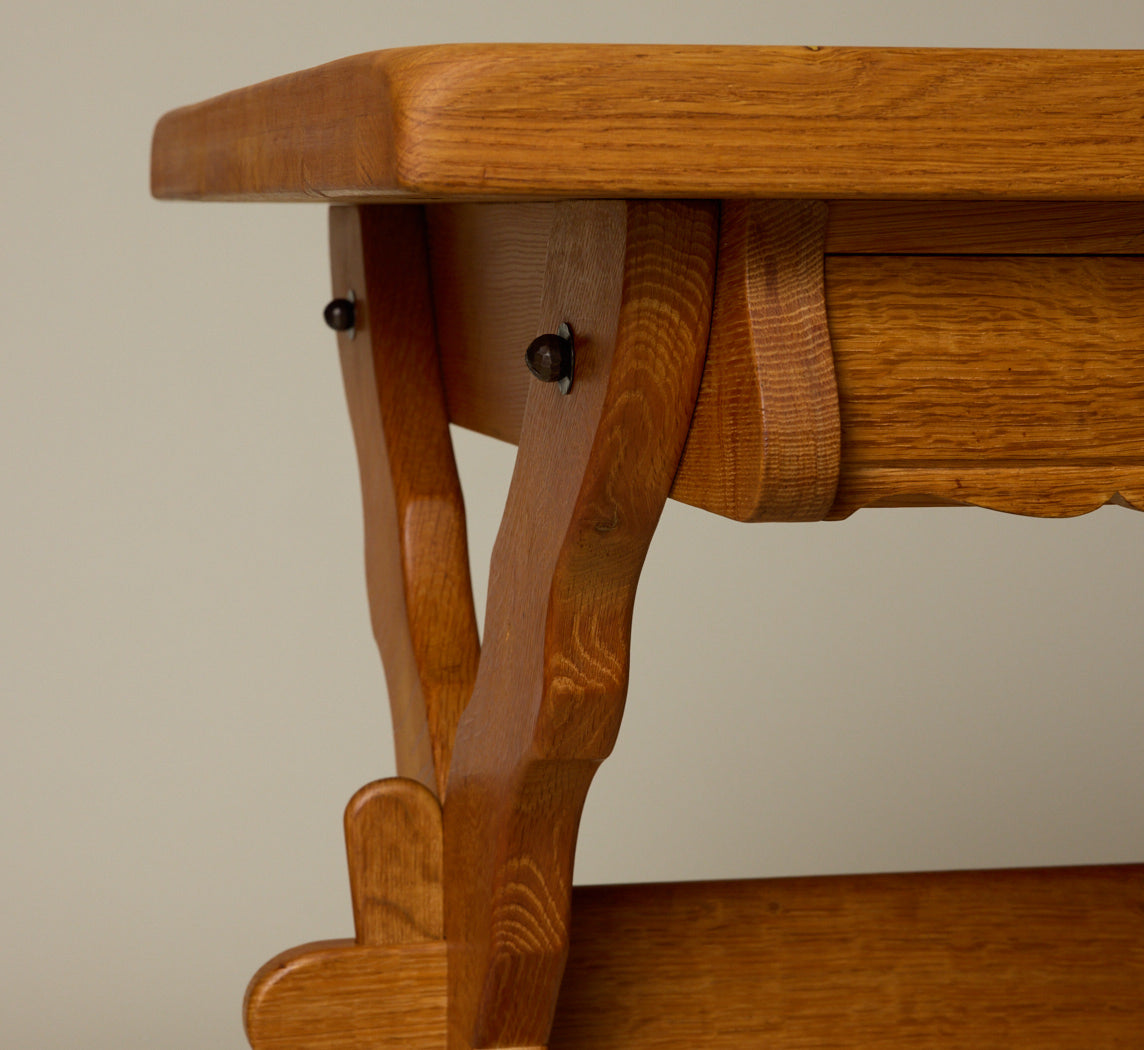 20TH CENTURY DANISH OAK DESK IN THE STYLE OF HENNING KJAERNULF