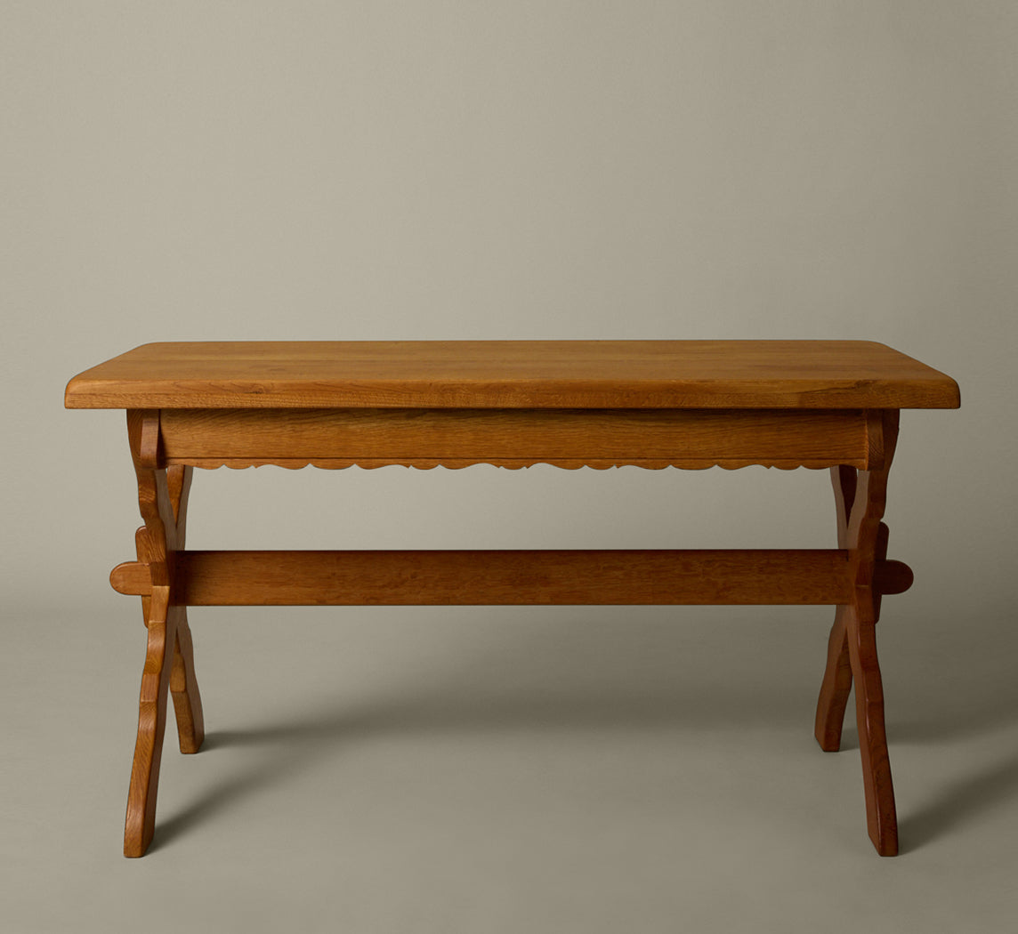 20TH CENTURY DANISH OAK DESK IN THE STYLE OF HENNING KJAERNULF