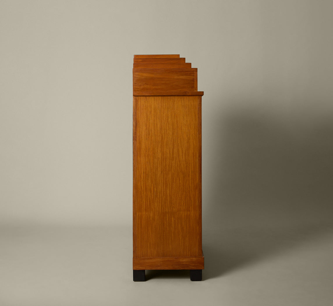 BIEDERMEIER STYLE HIGHBOY CHEST OF DRAWERS