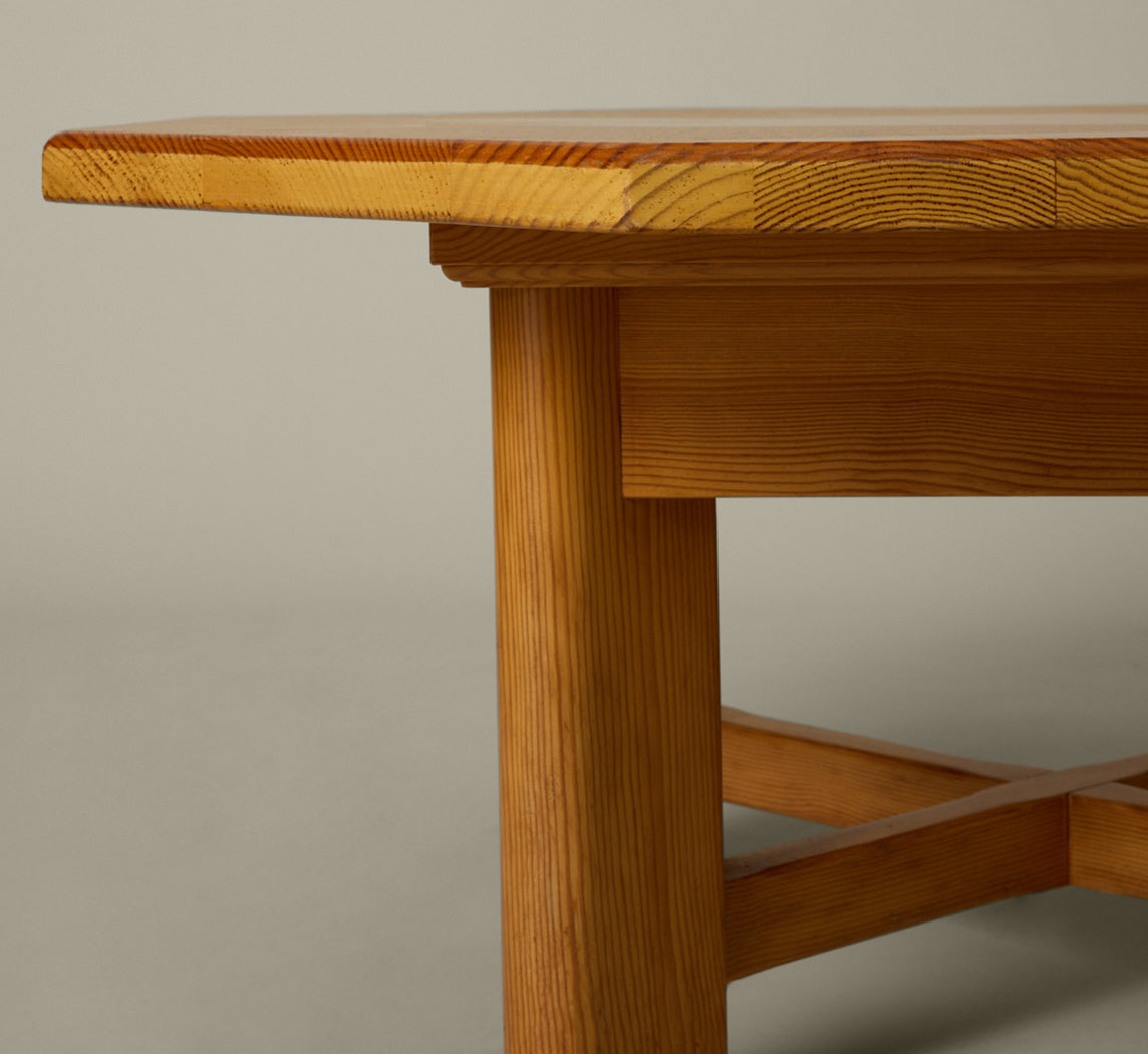 1970S SWEDISH PINE OCTAGONAL COFFEE TABLE