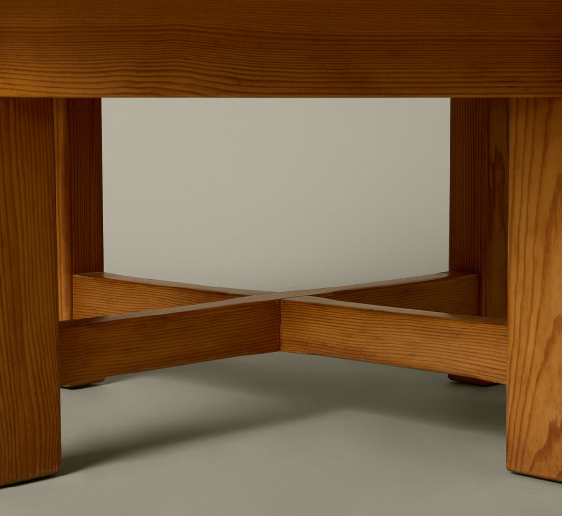 1970S SWEDISH PINE OCTAGONAL COFFEE TABLE