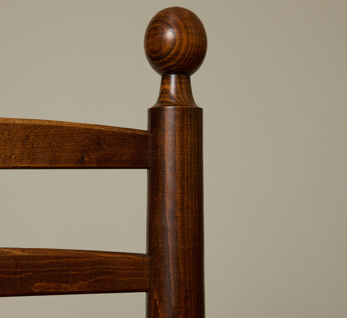 PAIR OF 1940S FRENCH TURNED WOOD AND RUSH ARM CHAIRS BY CHARLES DUDOUYT