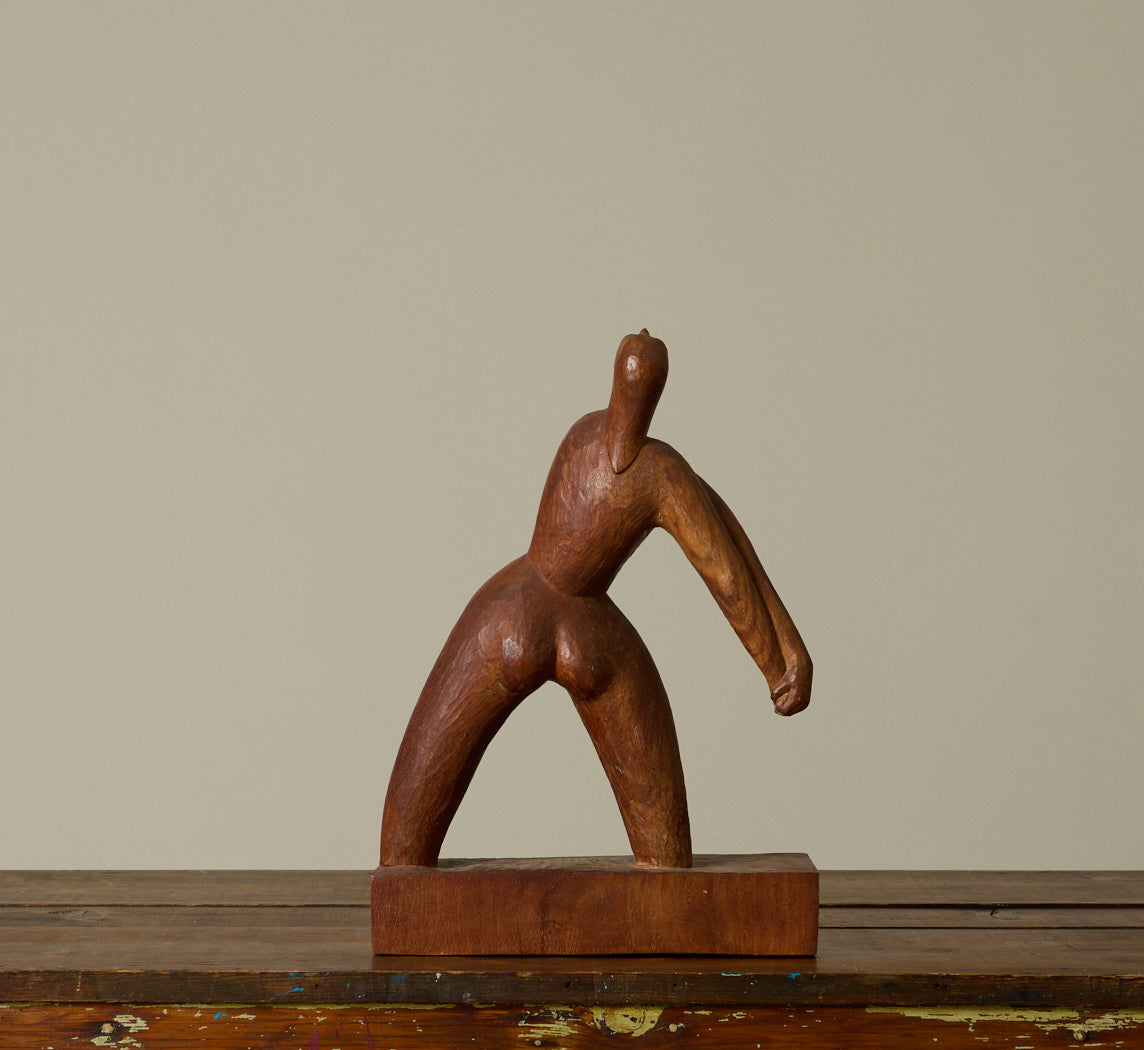 1960S AMERICAN MODERNIST HAND CARVED NUDE FIGURE