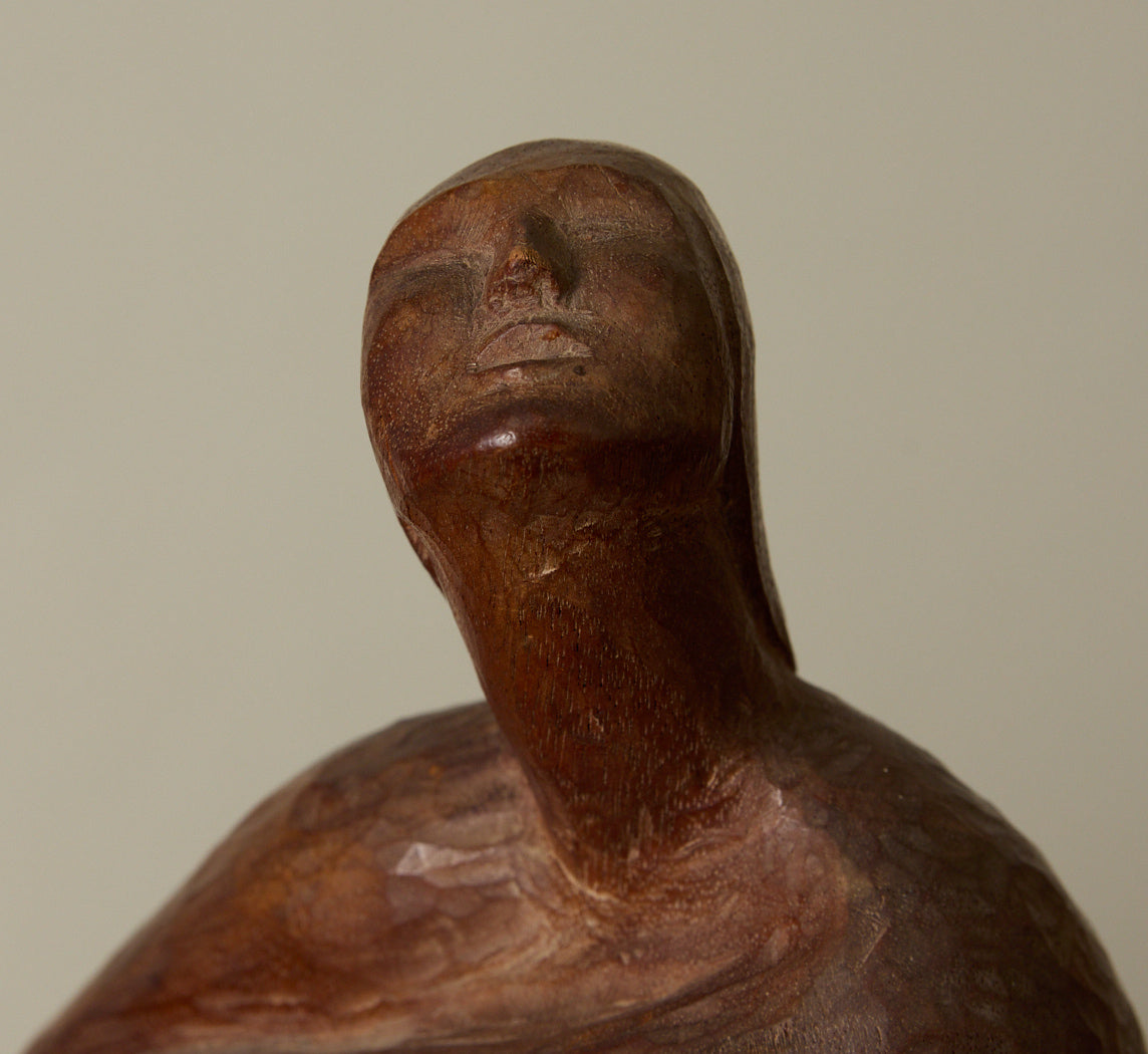 1960S AMERICAN MODERNIST HAND CARVED NUDE FIGURE