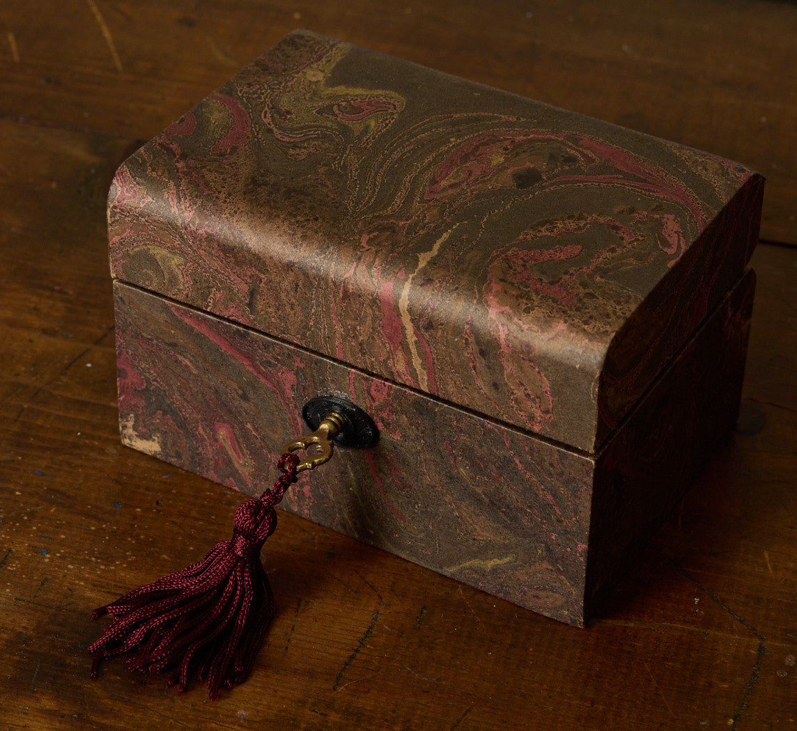 PIERCE & WARD KEEPSAKE BOX IN VINTAGE FLORENTINE MARBLED PAPER