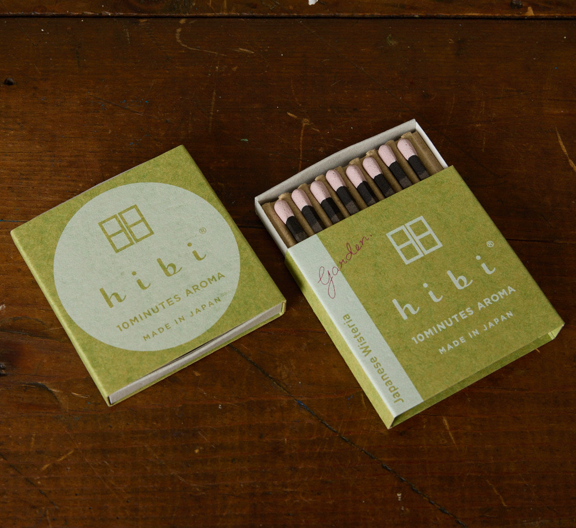 HIBI INCENSE MATCHES IN JAPANESE WISTERIA