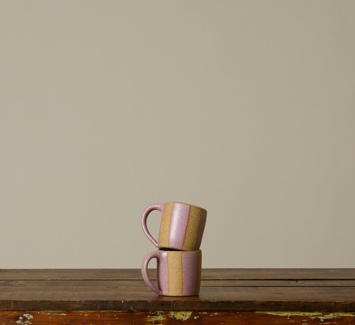 COFFEE MUG BY SALT CERAMICS IN PURPLE RAIN STRIPE