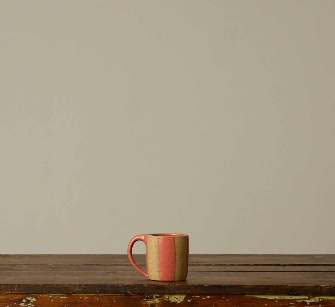 COFFEE MUG BY SALT CERAMICS IN SALMON STRIPE