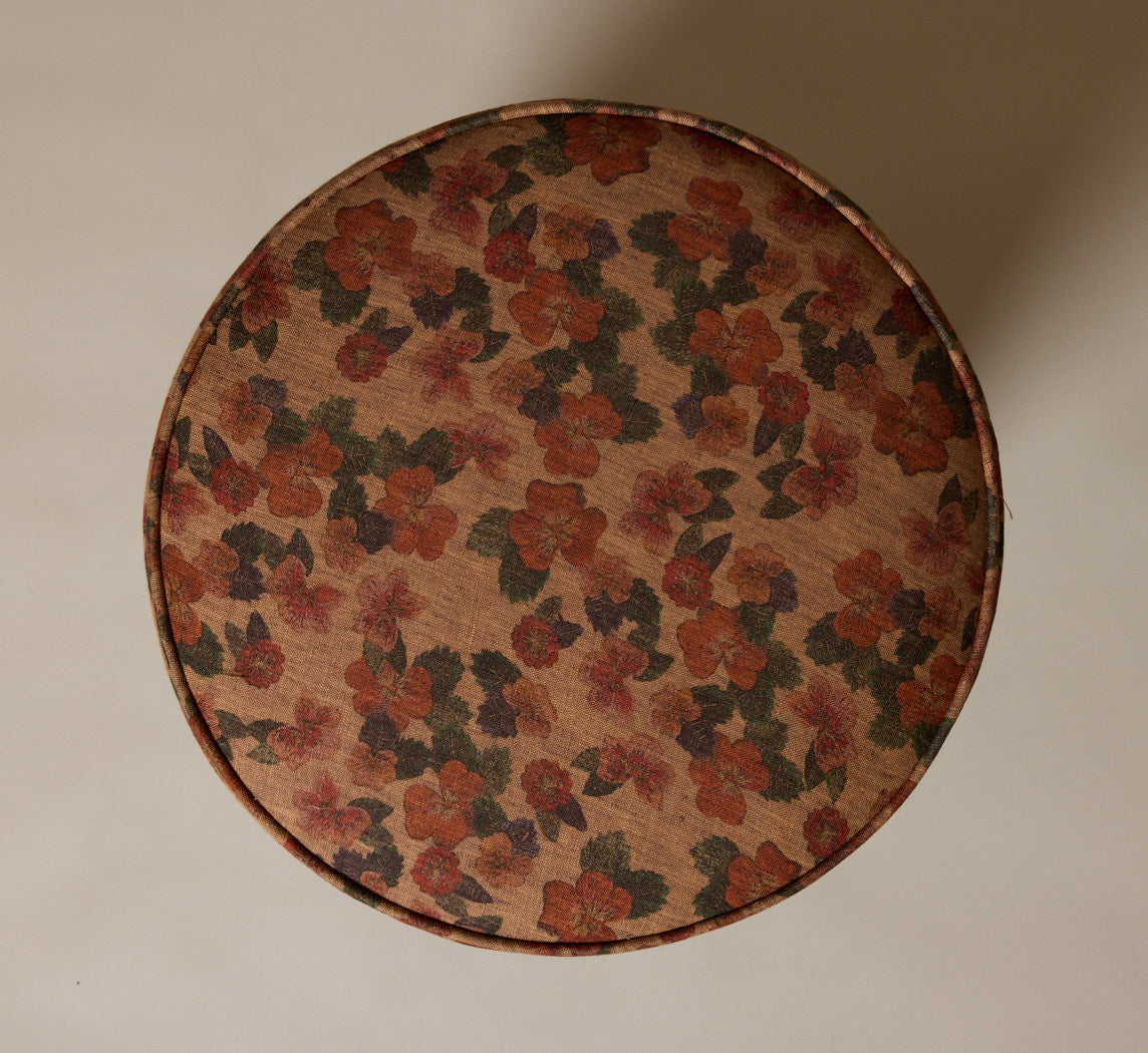 PIERCE & WARD LLOYD SIDE STOOL IN WALNUT AND AUTUMN FLORAL