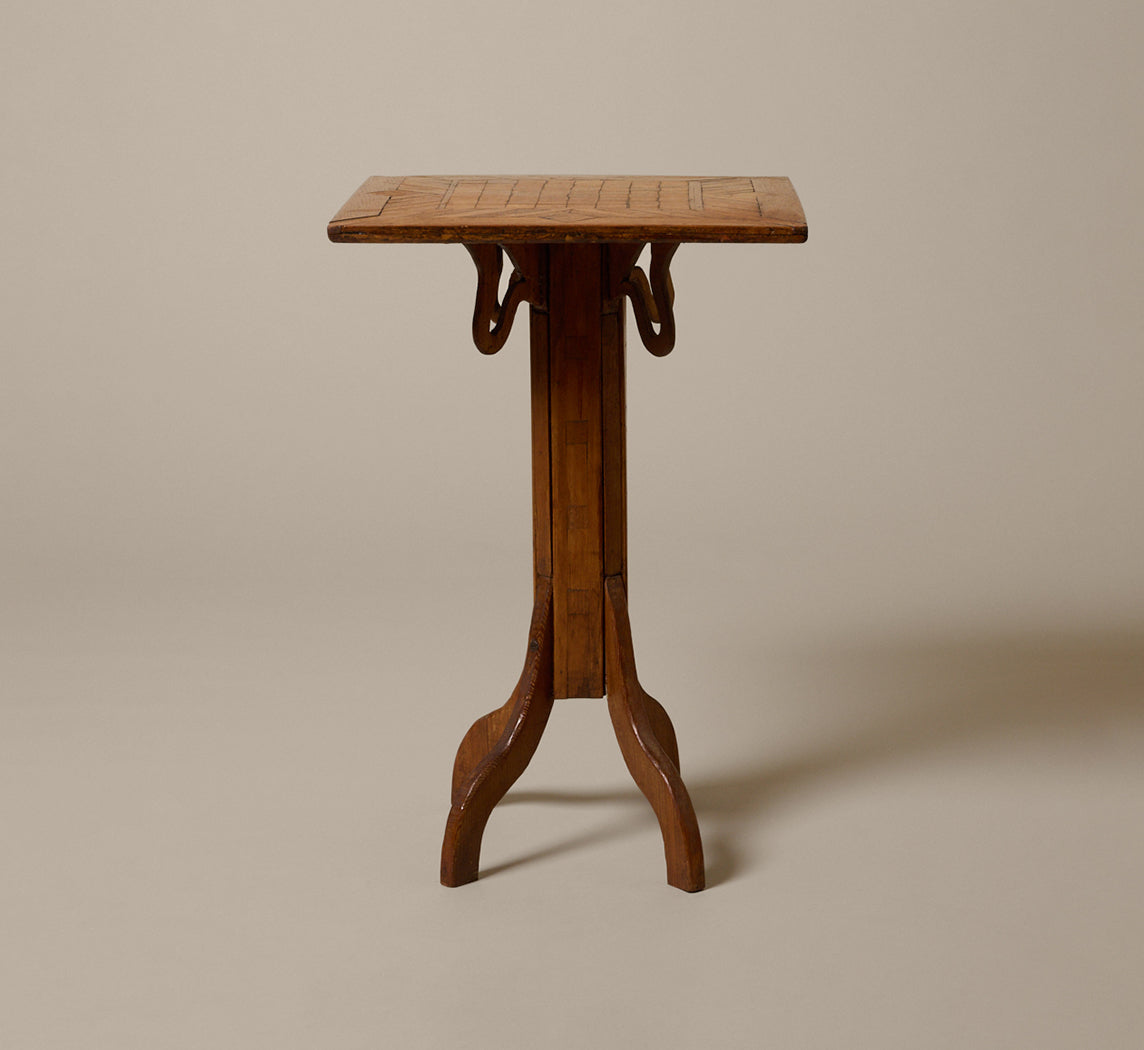 EARLY 20TH CENTURY AMERICAN FOLK ART PARQUETRY GAME TABLE