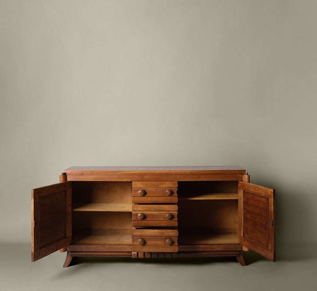1940'S FRENCH OAK SIDEBOARD IN THE STYLE OF CHARLES DUDOUYT