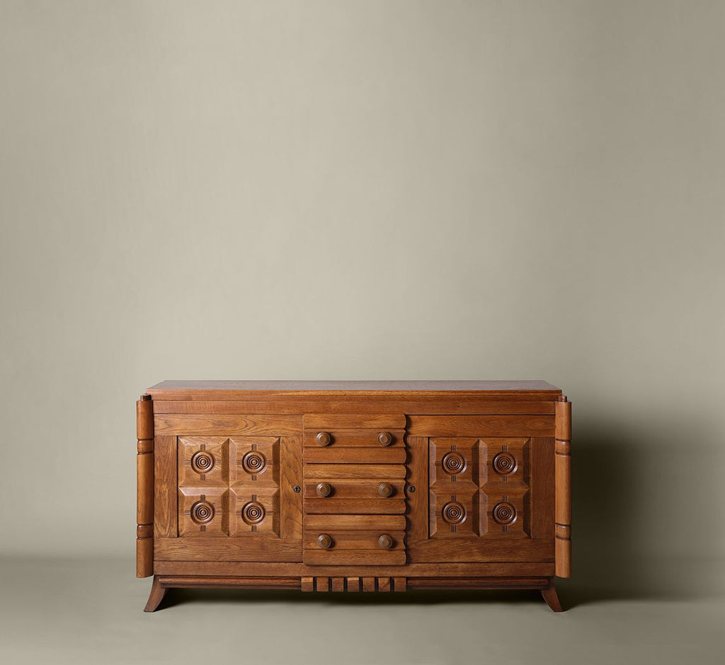 1940'S FRENCH OAK SIDEBOARD IN THE STYLE OF CHARLES DUDOUYT