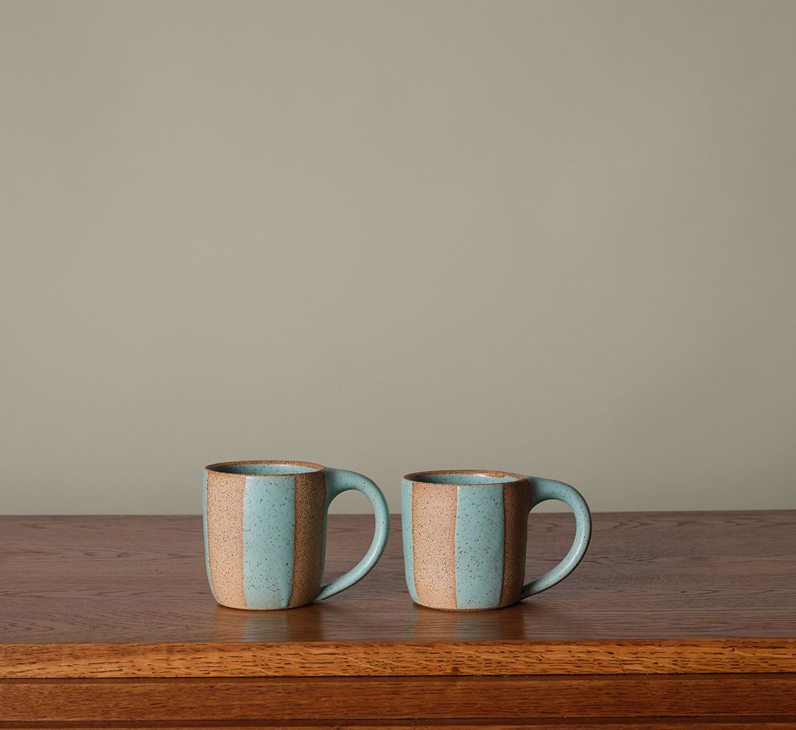 COFFEE MUG BY SALT CERAMICS IN POOLSIDE STRIPE