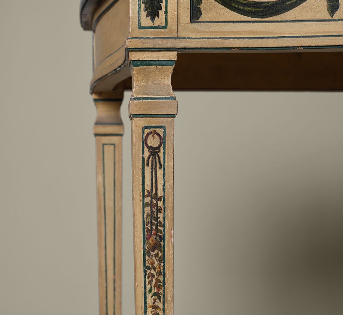 NEOCLASSICAL PAINTED WOOD CONSOLE TABLES