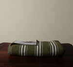 CHARLOTTE TOWEL IN OLIVE AND CREAM