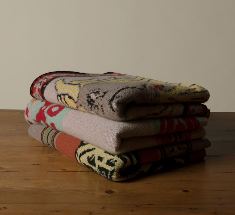 OLD LION CASHMERE THROW BY SAVED NY