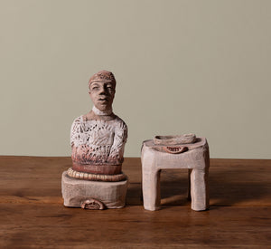 BUST OF MAN WITH LACE BOX BY GAYSER