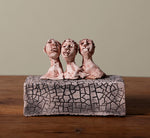 TRIO ON CRACKLED PEDESTAL BY GAYSER