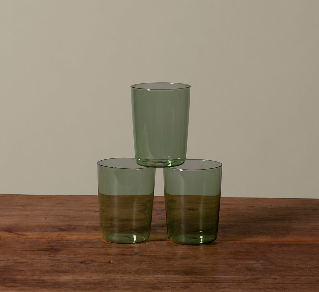 GREEN DRINKING GLASS