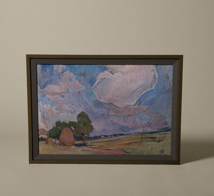 1960s UKRAINIAN LANDSCAPE WITH BLUE SKY