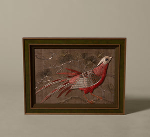 ANTIQUE NEEDLEPOINT RELIEF OF PHEASANT