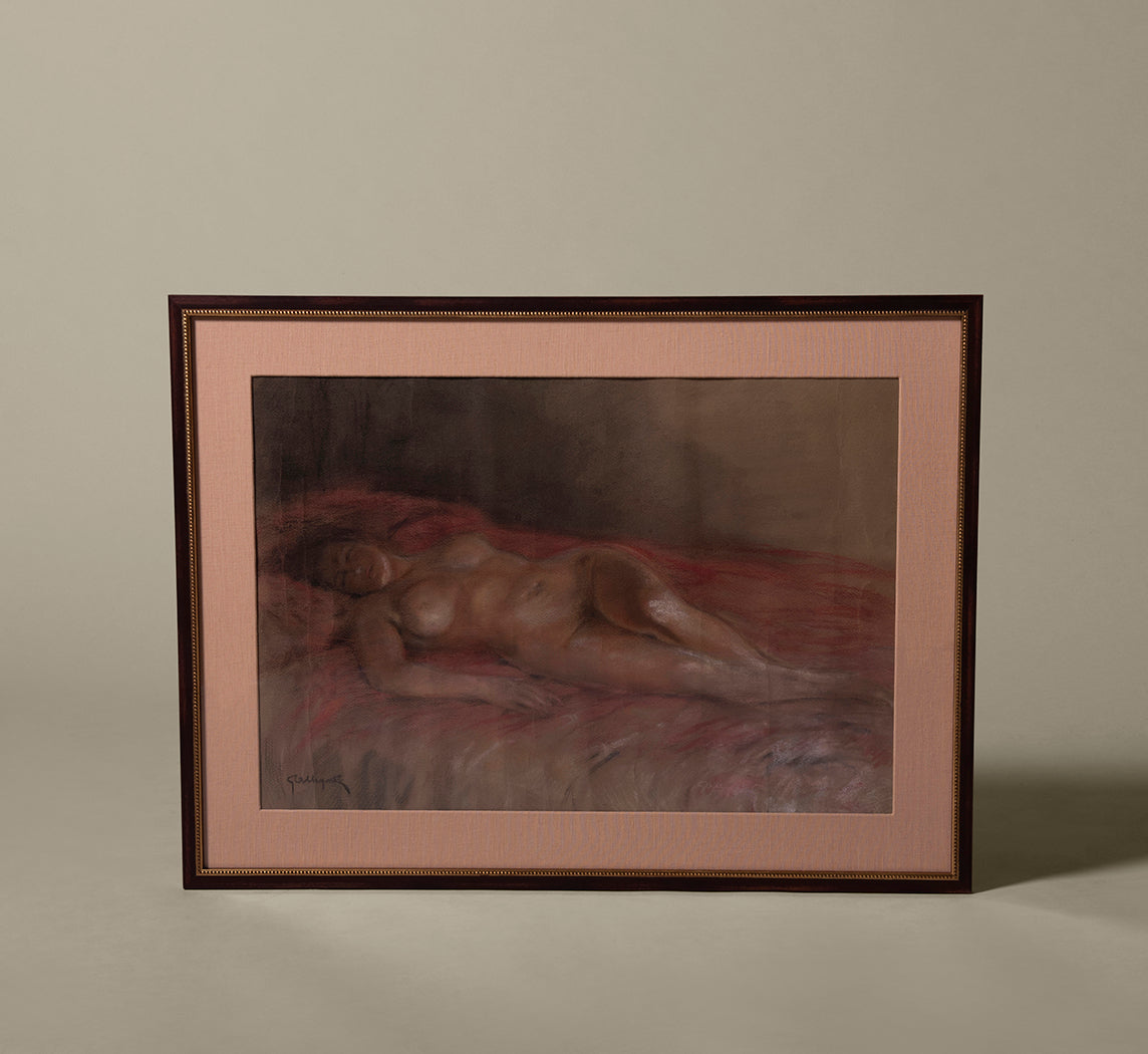 CIRCA 1930s ITALIAN RECLINING NUDE