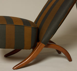 THEO RUTH CONGO CHAIR FOR ARTIFORT IN ZAC + FOX STRIPE, 1952