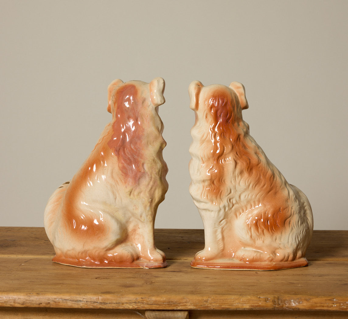 PAIR OF STAFFORDSHIRE WALLY DOG FIGURES